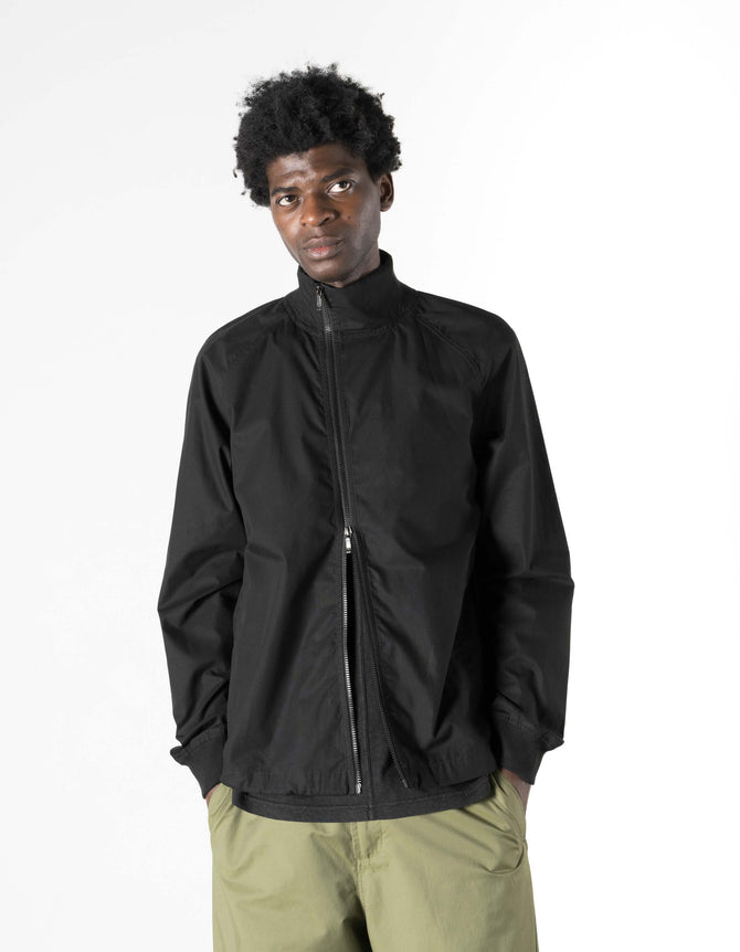 7211 Asym Woven Track Top Black