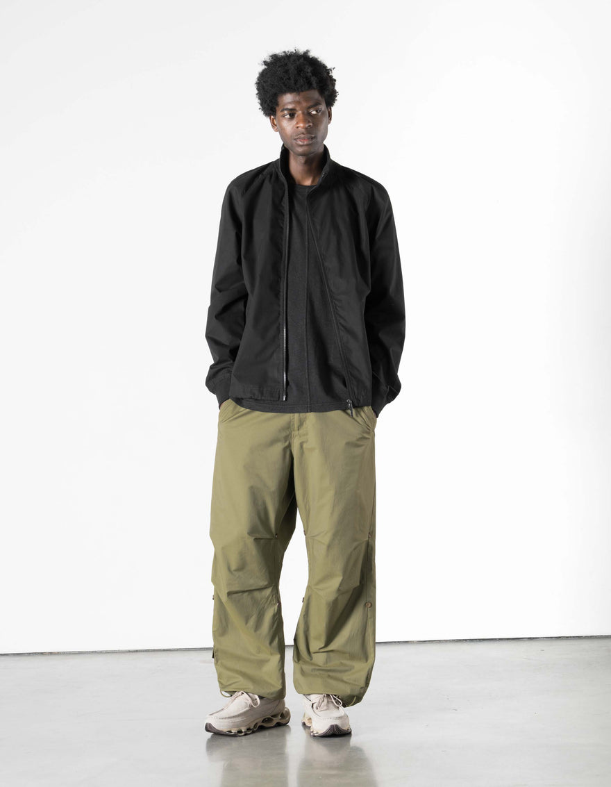 7211 Asym Woven Track Top Black