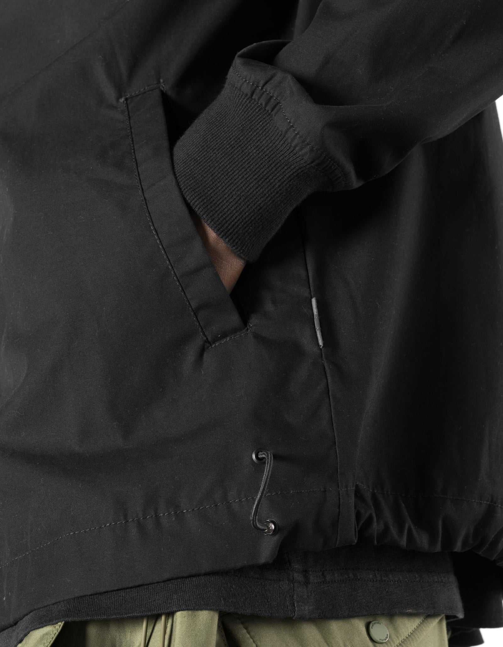 7211 Asym Woven Track Top Black