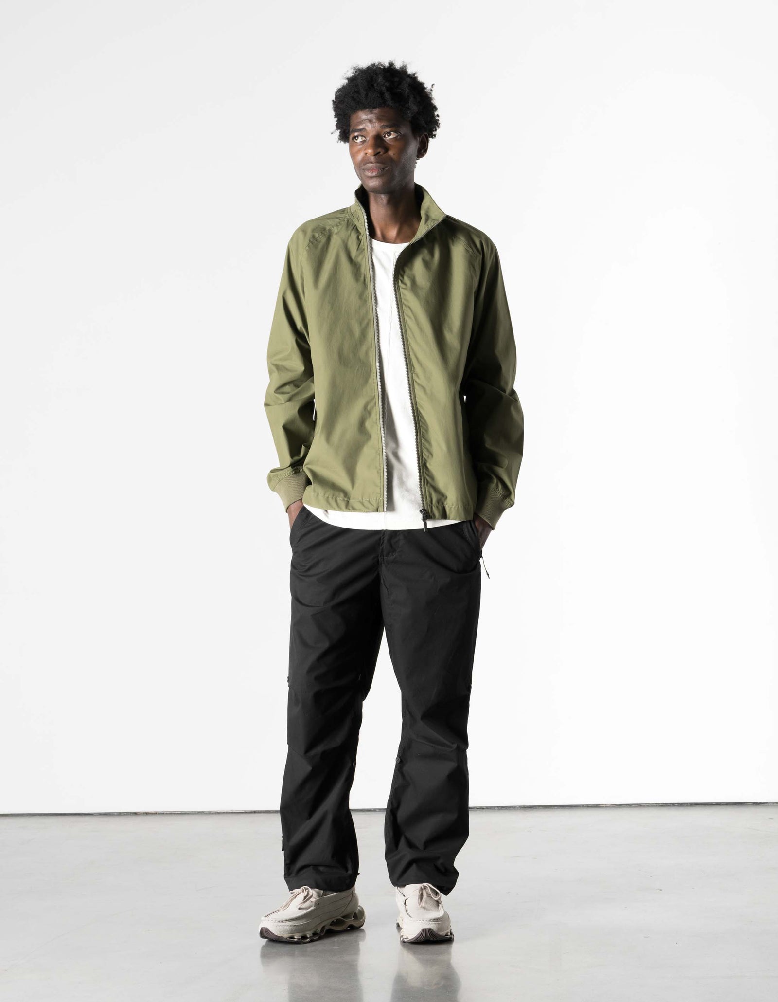 7211 Asym Woven Track Top Olive OG-107F