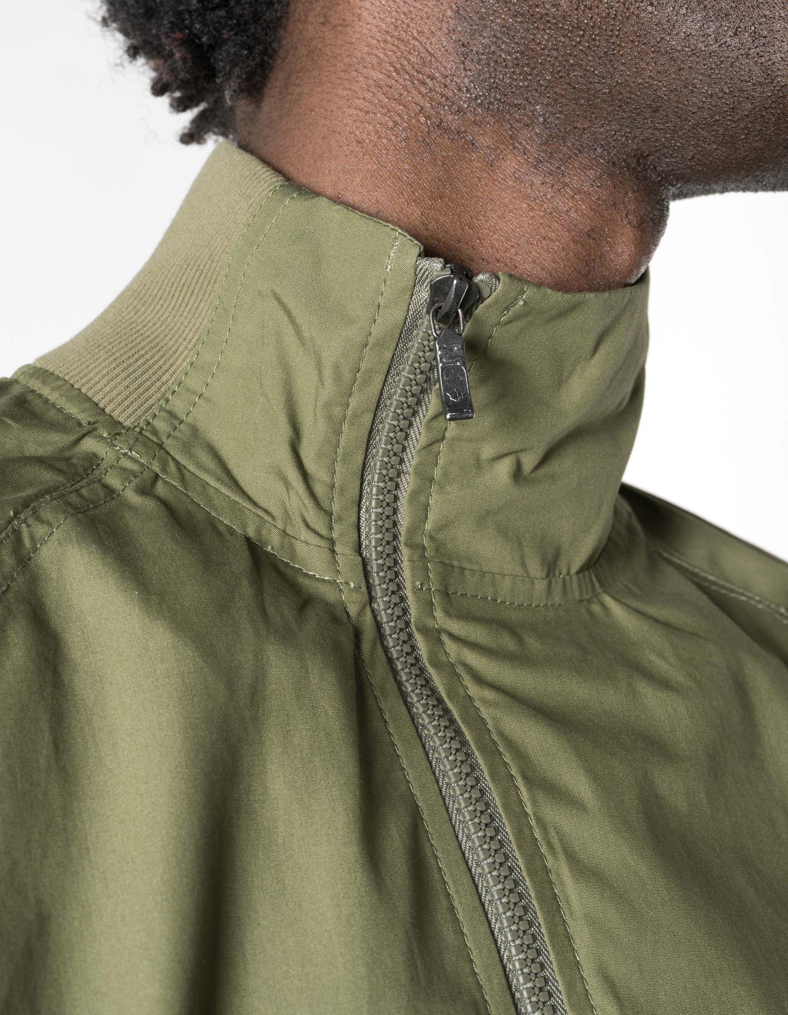 7211 Asym Woven Track Top Olive OG-107F