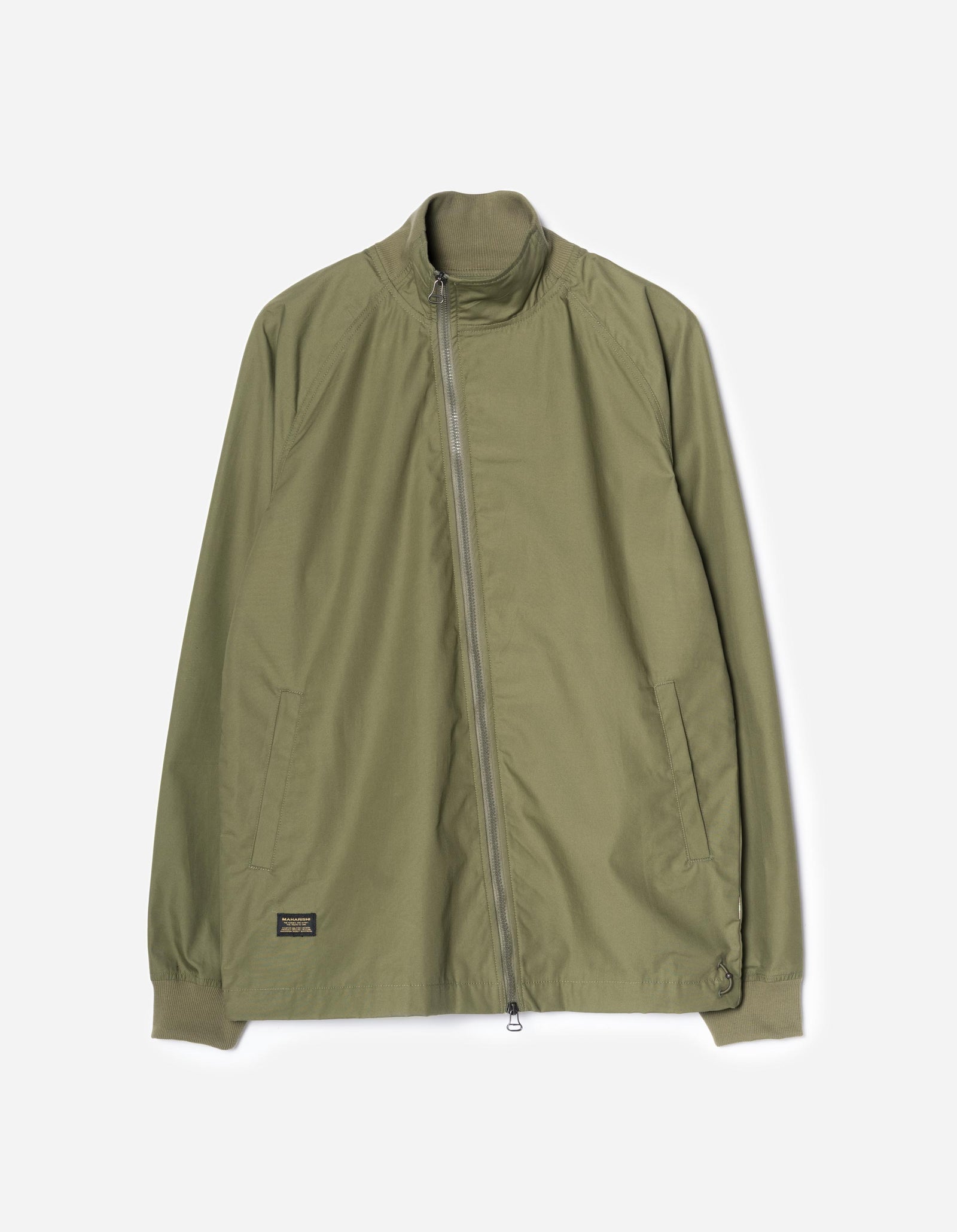 7211 Asym Woven Track Top Olive OG-107F