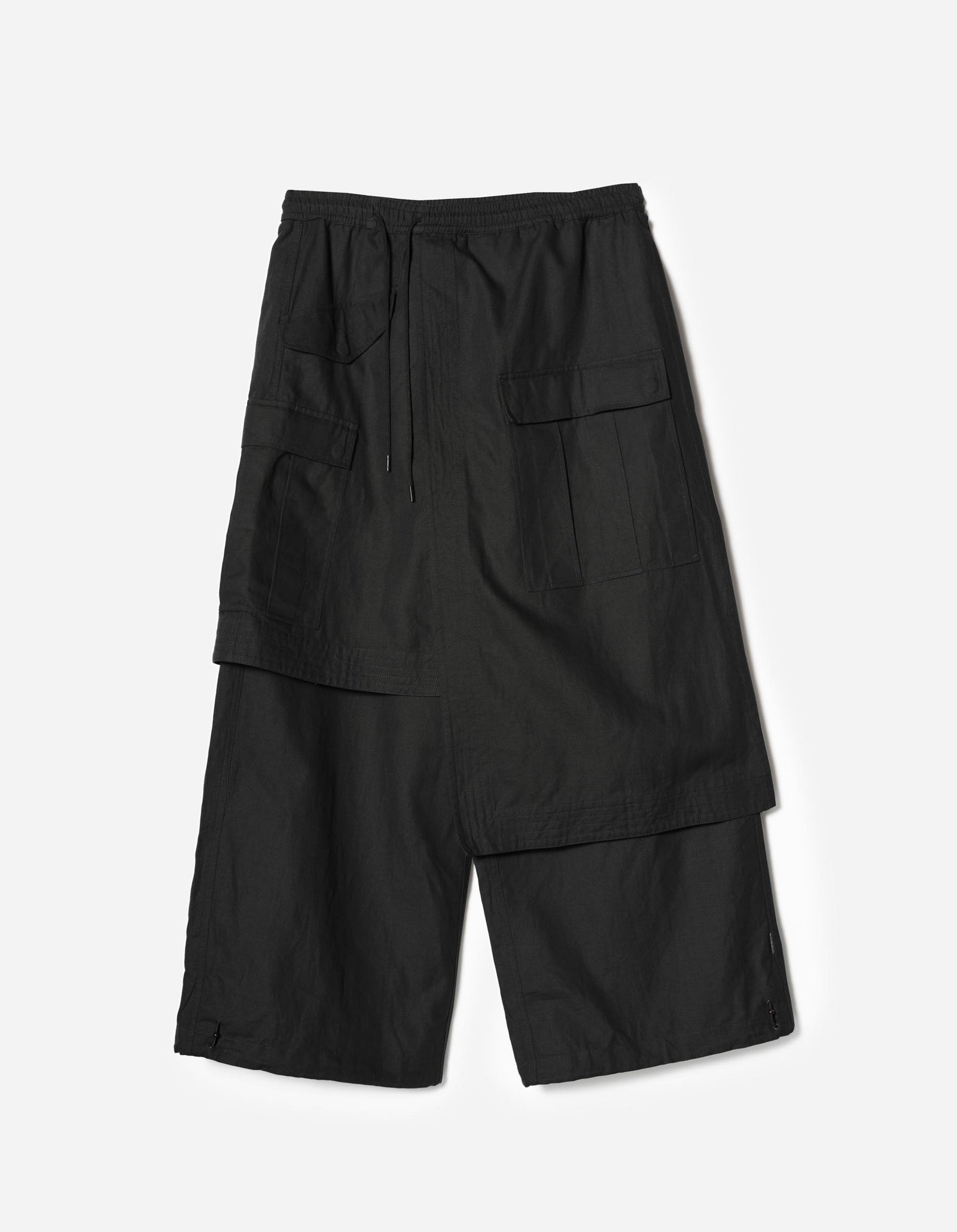 7232 Kirin Asym Cargo Hakama Pants Black