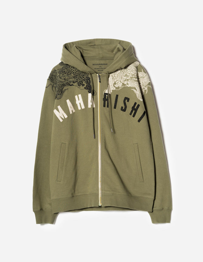 7234 Kirin Zip Through Hooded Sweat Olive OG-107F
