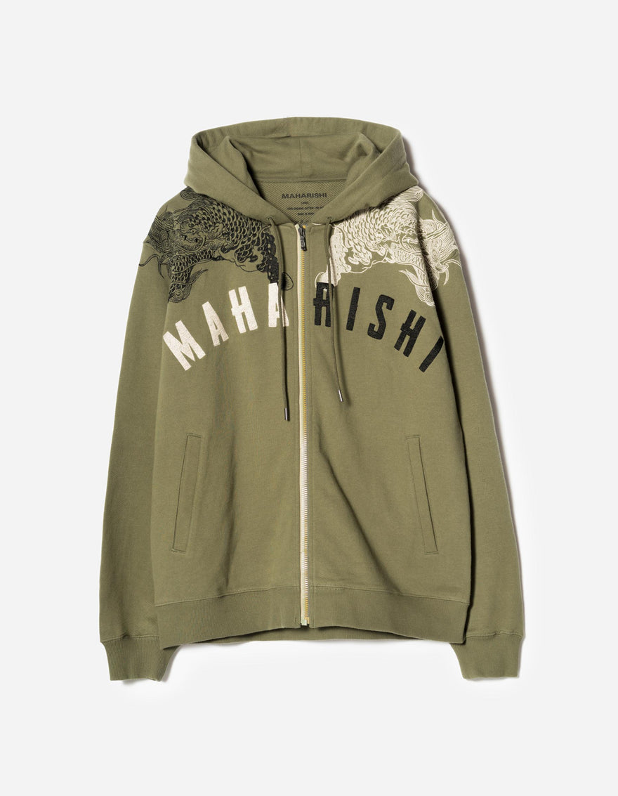 7234 Kirin Zip Through Hooded Sweat Olive OG-107F