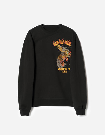 7235 Fire Kirin Tour Monk Crew Sweat Black