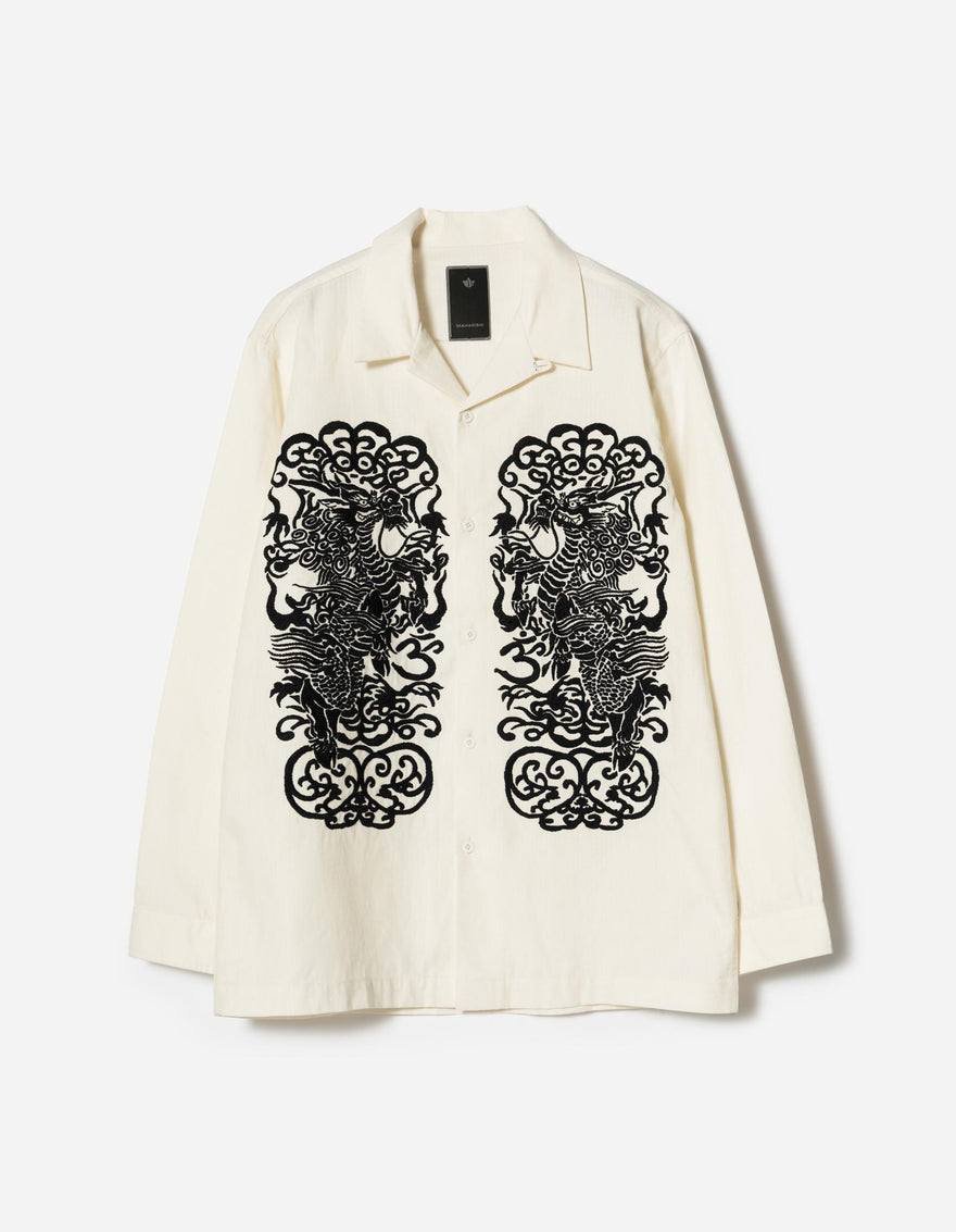 7236 Papel Picado Camp Collar Shirt Ecru