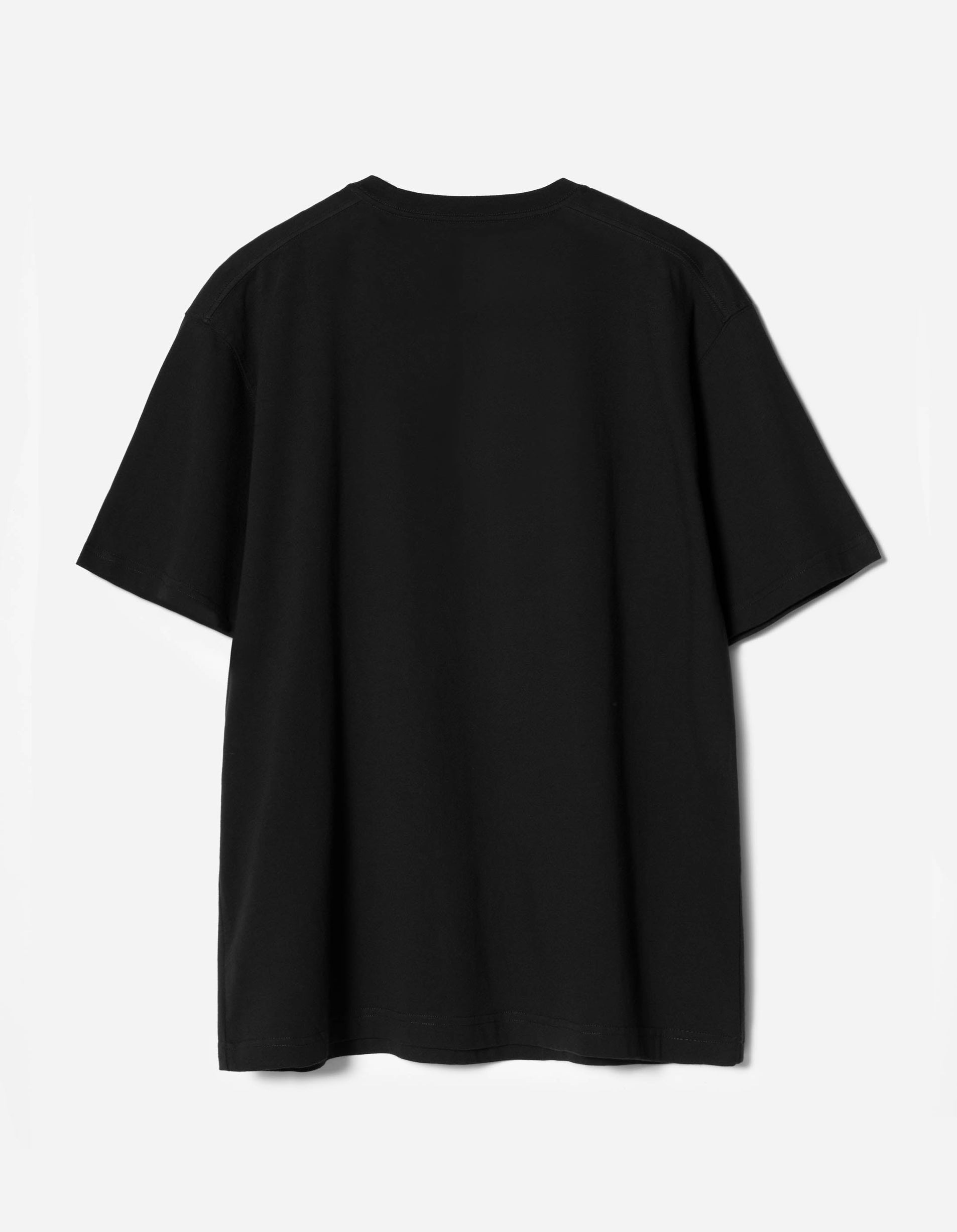Black t-shirt on a white background