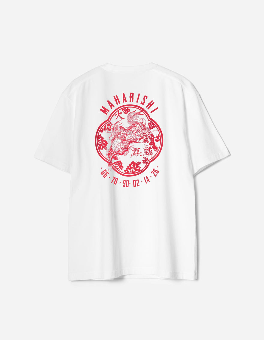 7238 Paper Cut Kirin T-Shirt White