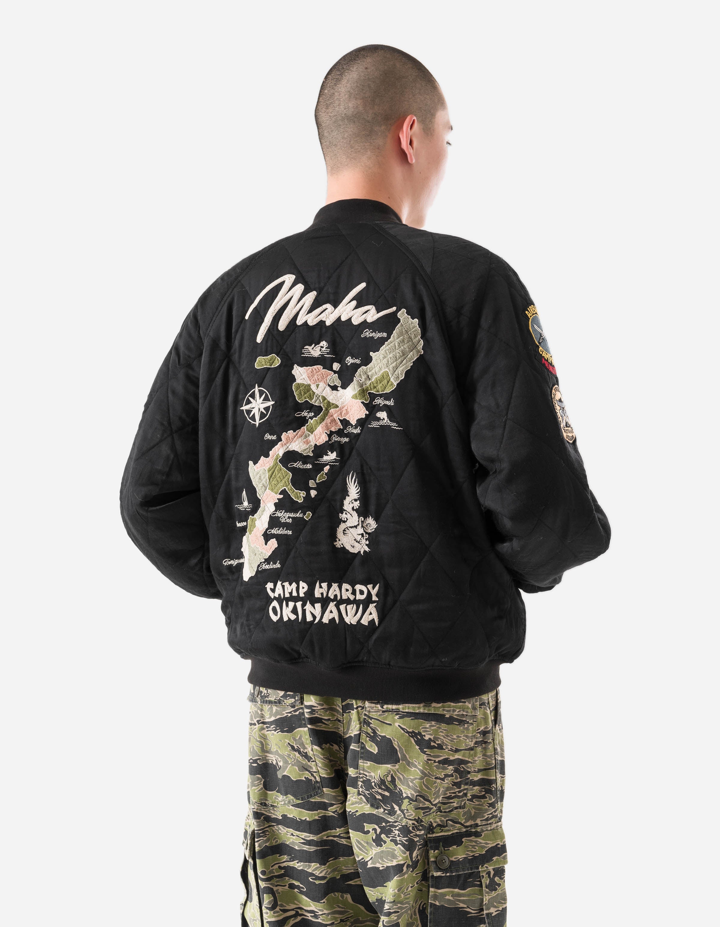 7243 Camp Hardy Tour Sukajan Jacket Black – Maharishi
