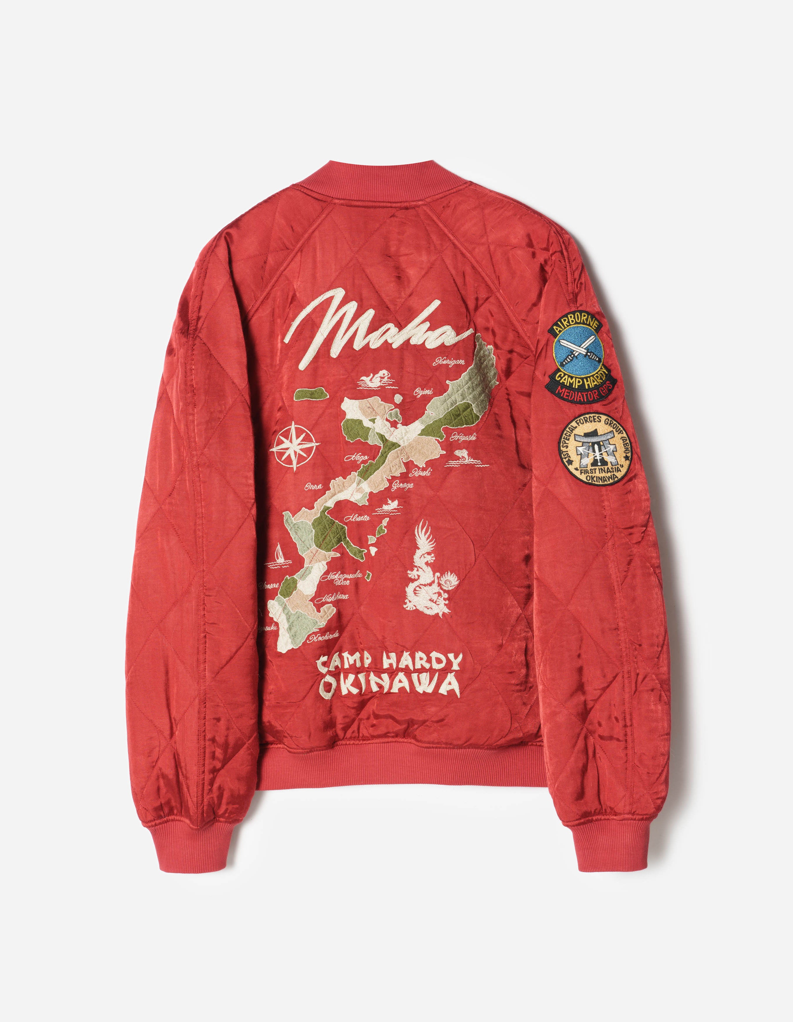 maharishi ジャケット　刺繍 USED】00'S MAHARISHI BRUCE LEE HEMP BOMBER JACK
