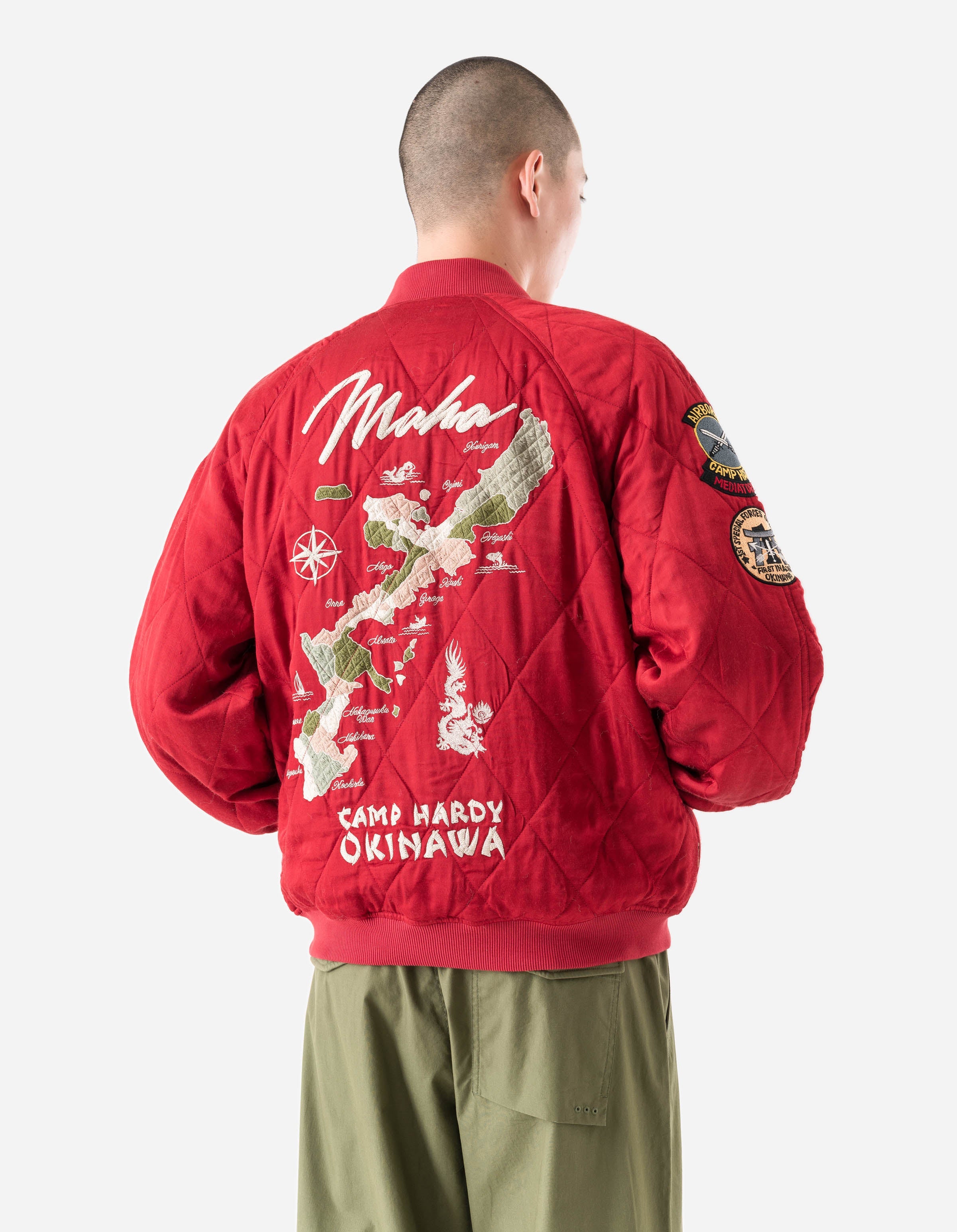 7243 Camp Hardy Tour Sukajan Jacket Red – Maharishi