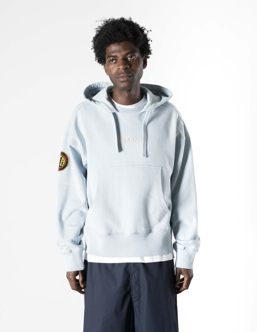 7244 Temple M Vintage Hooded Sweat Light Blue