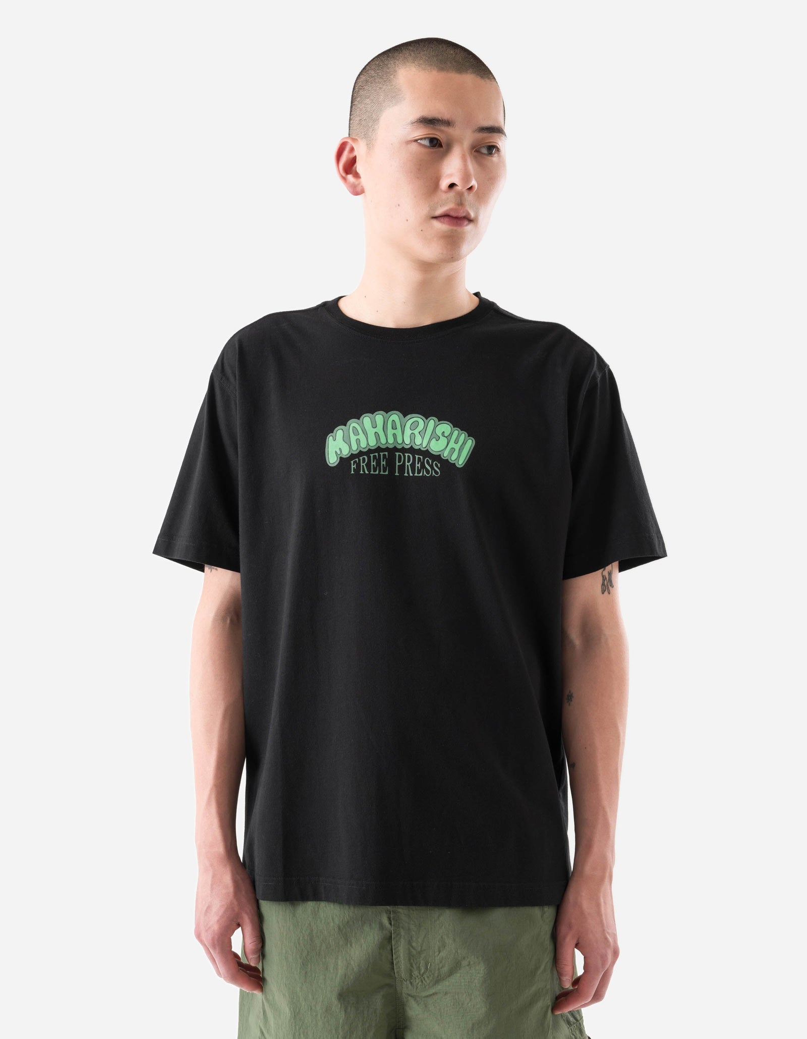 7261 Peace & Love Press S/S T-Shirt Black