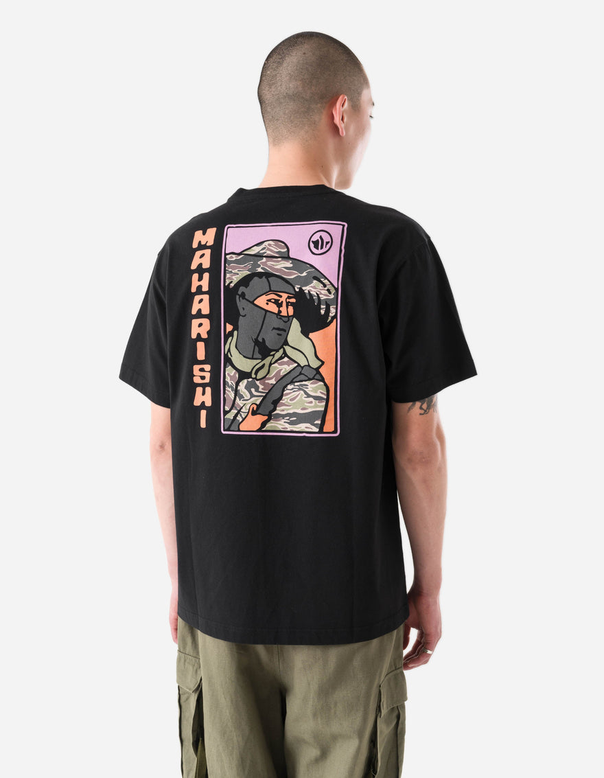 7262 Japanese Menko Card S/S T-Shirt Black