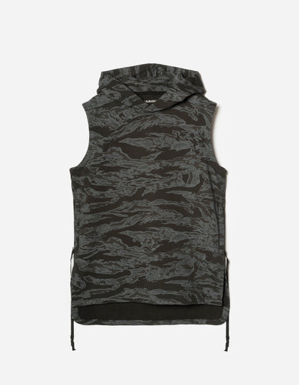 7271 Camo Hooded Prayer Gilet Subdued Night
