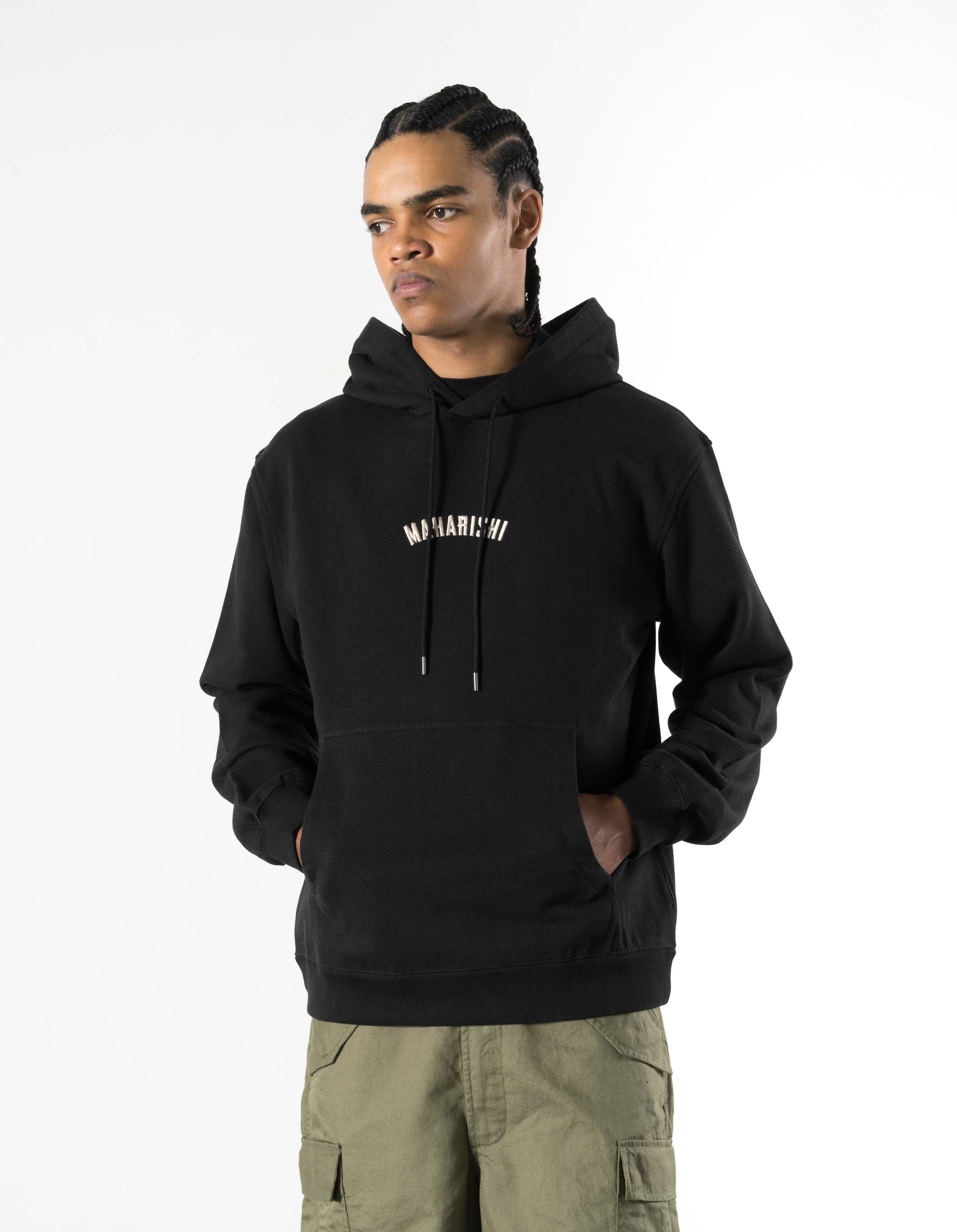 7287 Maharishi Organic Hooded Sweat Black