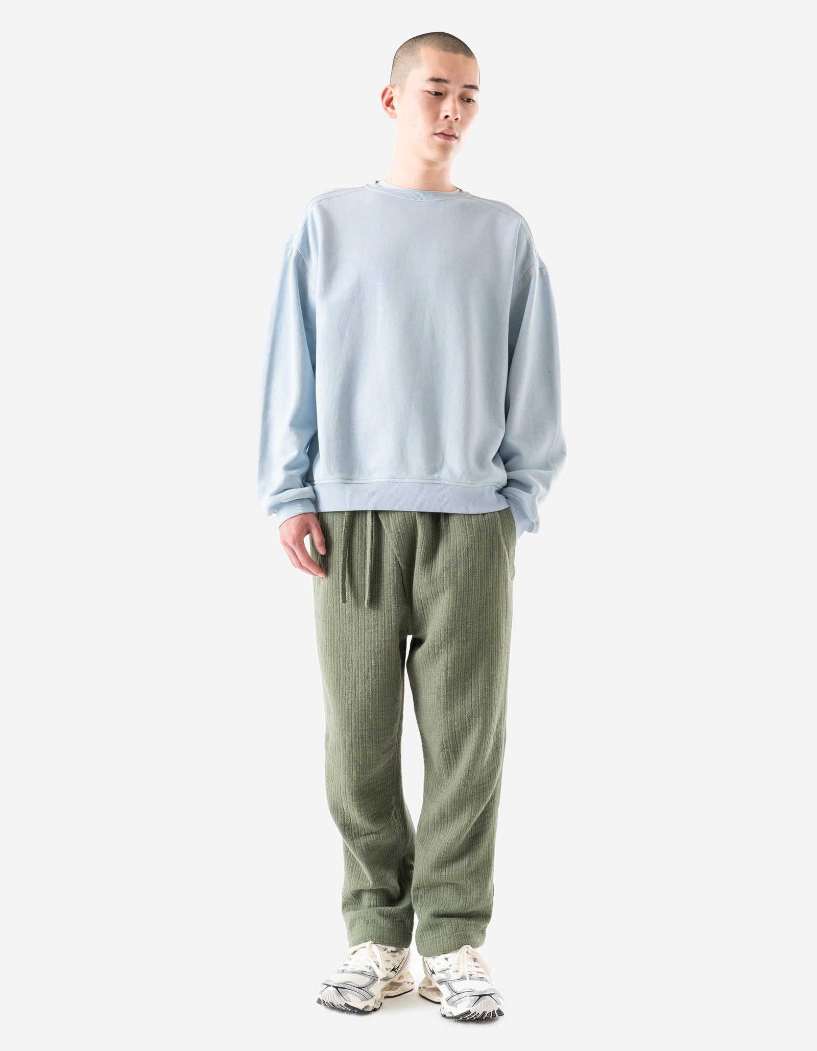 7300 Light Kantha Asym Track Pant Olive