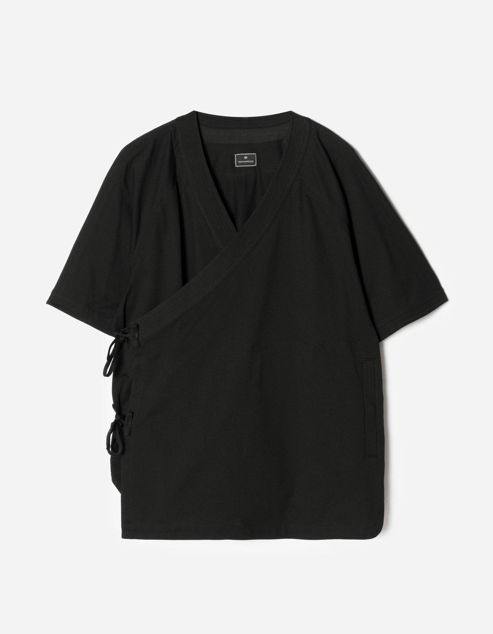 7309 Coolmax® Mesh Asym Monk Shirt Black
