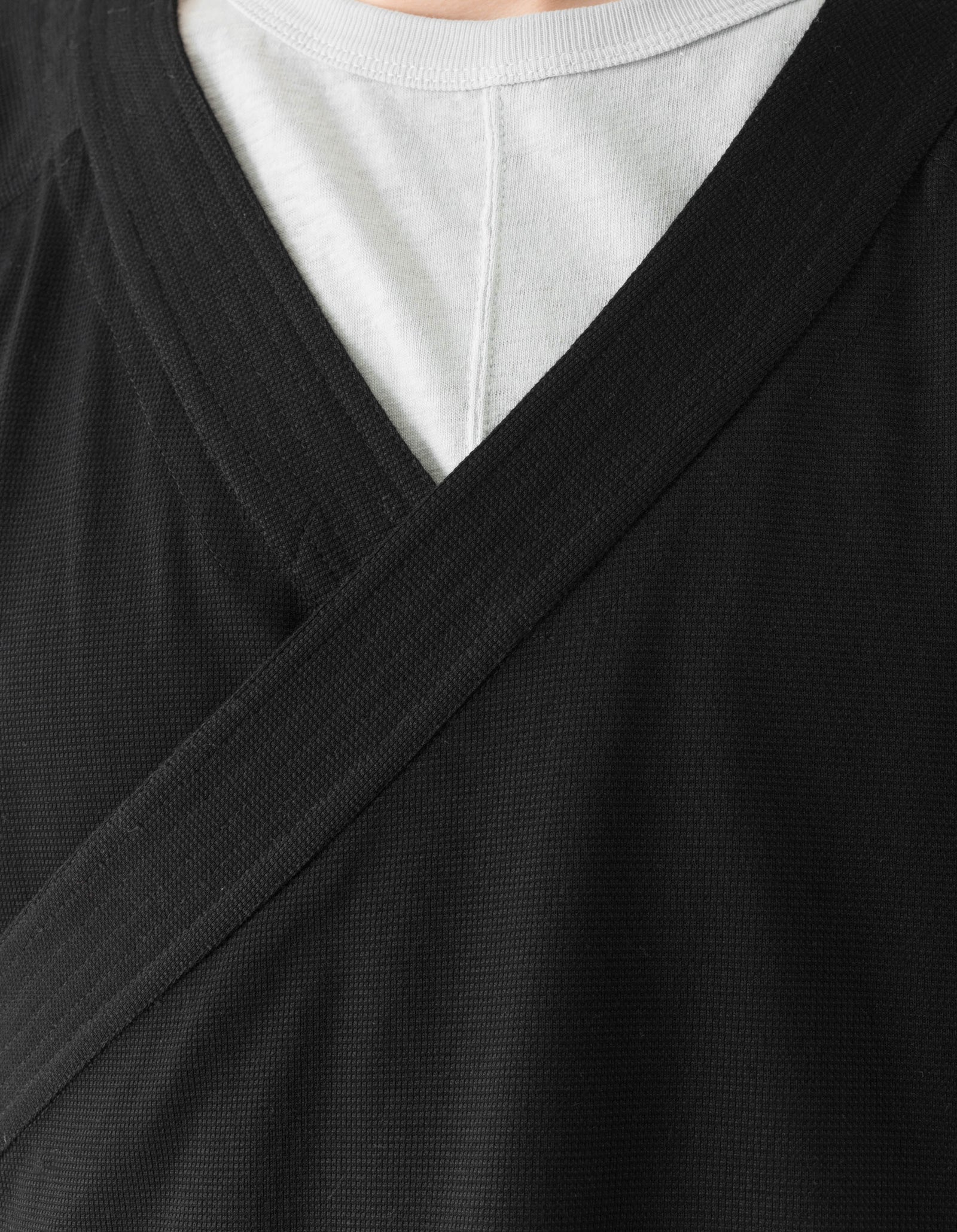 7309 Coolmax® Mesh Asym Monk Shirt Black