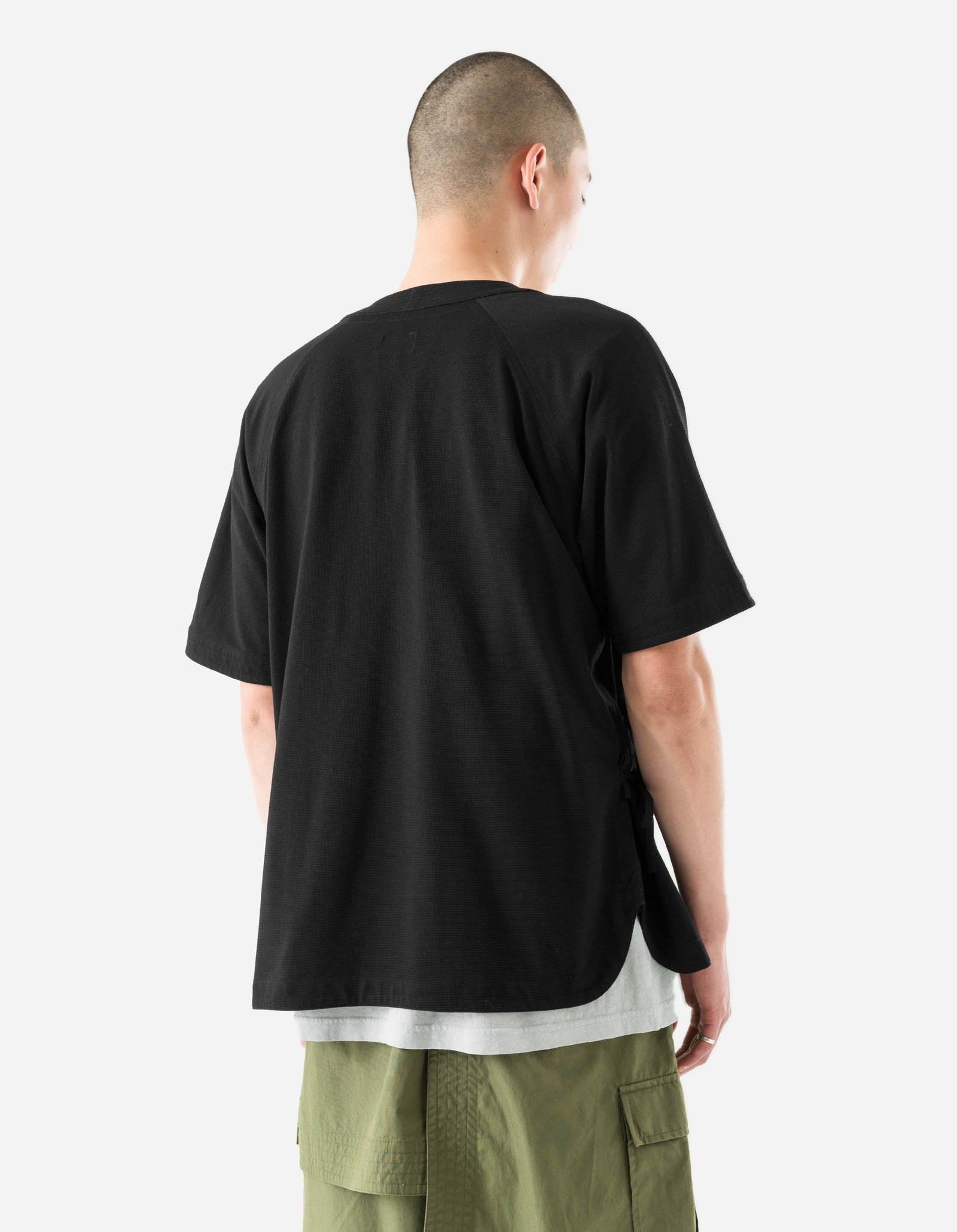 7309 Coolmax® Mesh Asym Monk Shirt Black