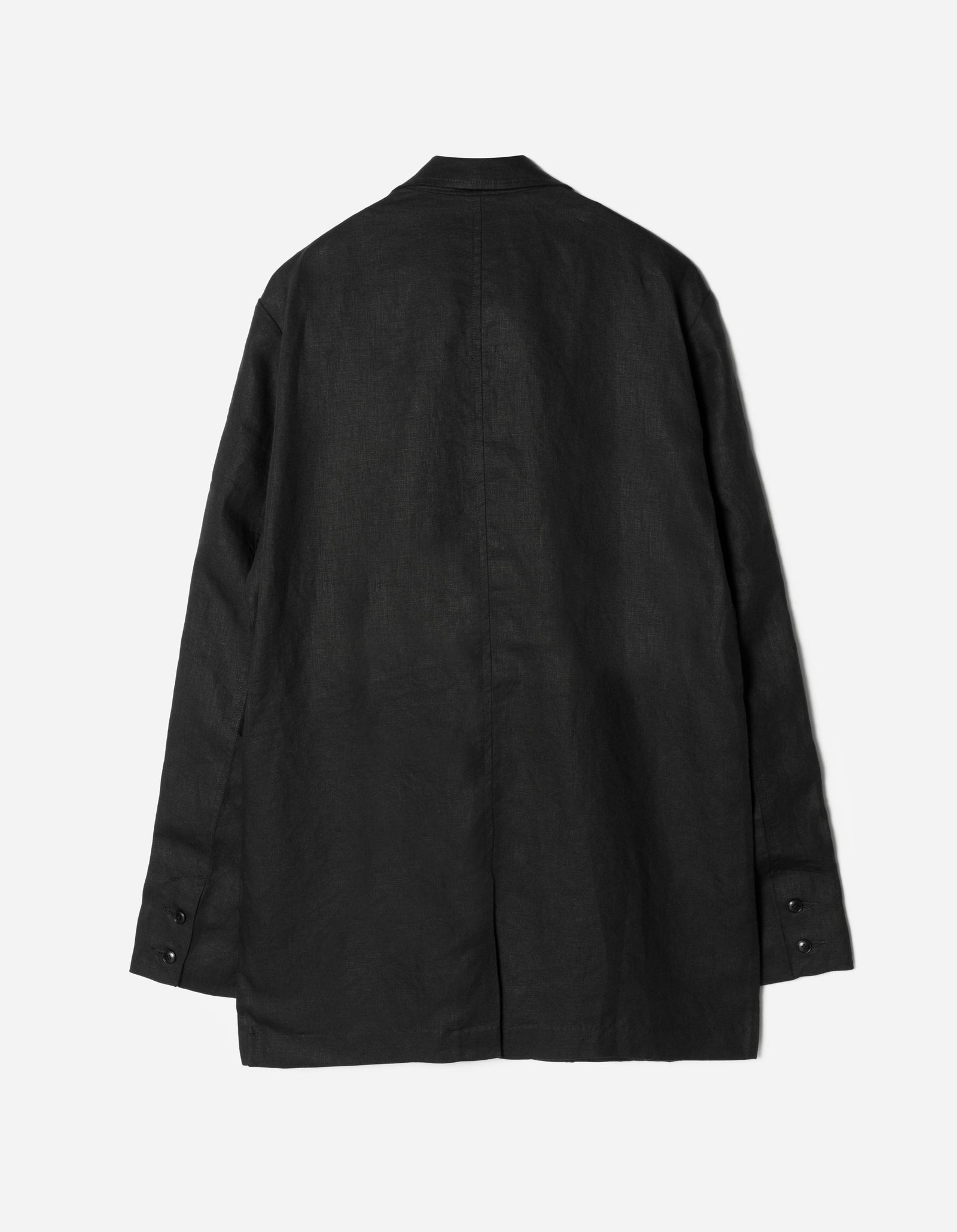 7311 Maha Asym Linen Blazer Black