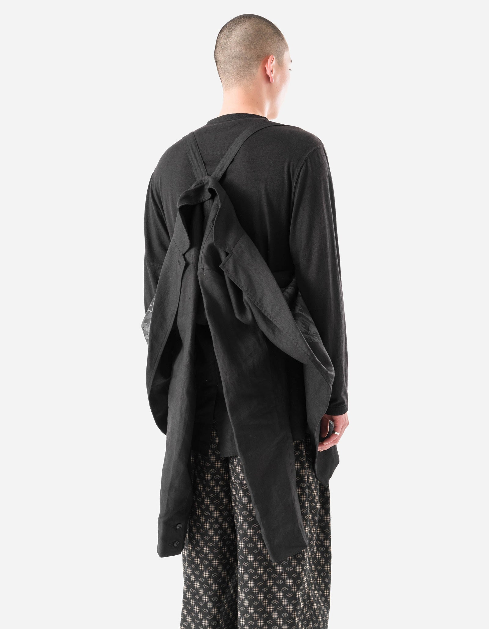 7311 Maha Asym Linen Blazer Black