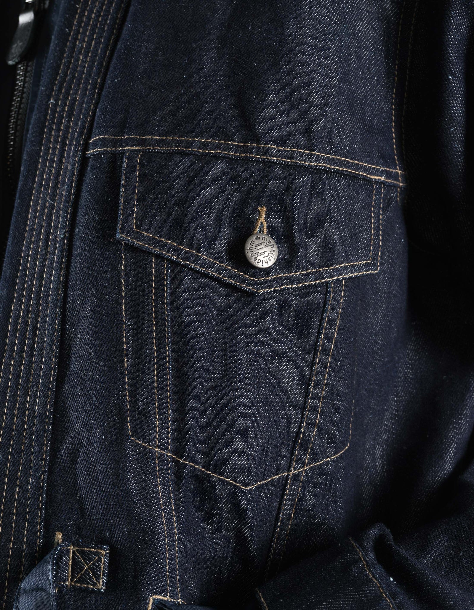 7314 L2-B Hemp Denim Trucker Kimono Indigo