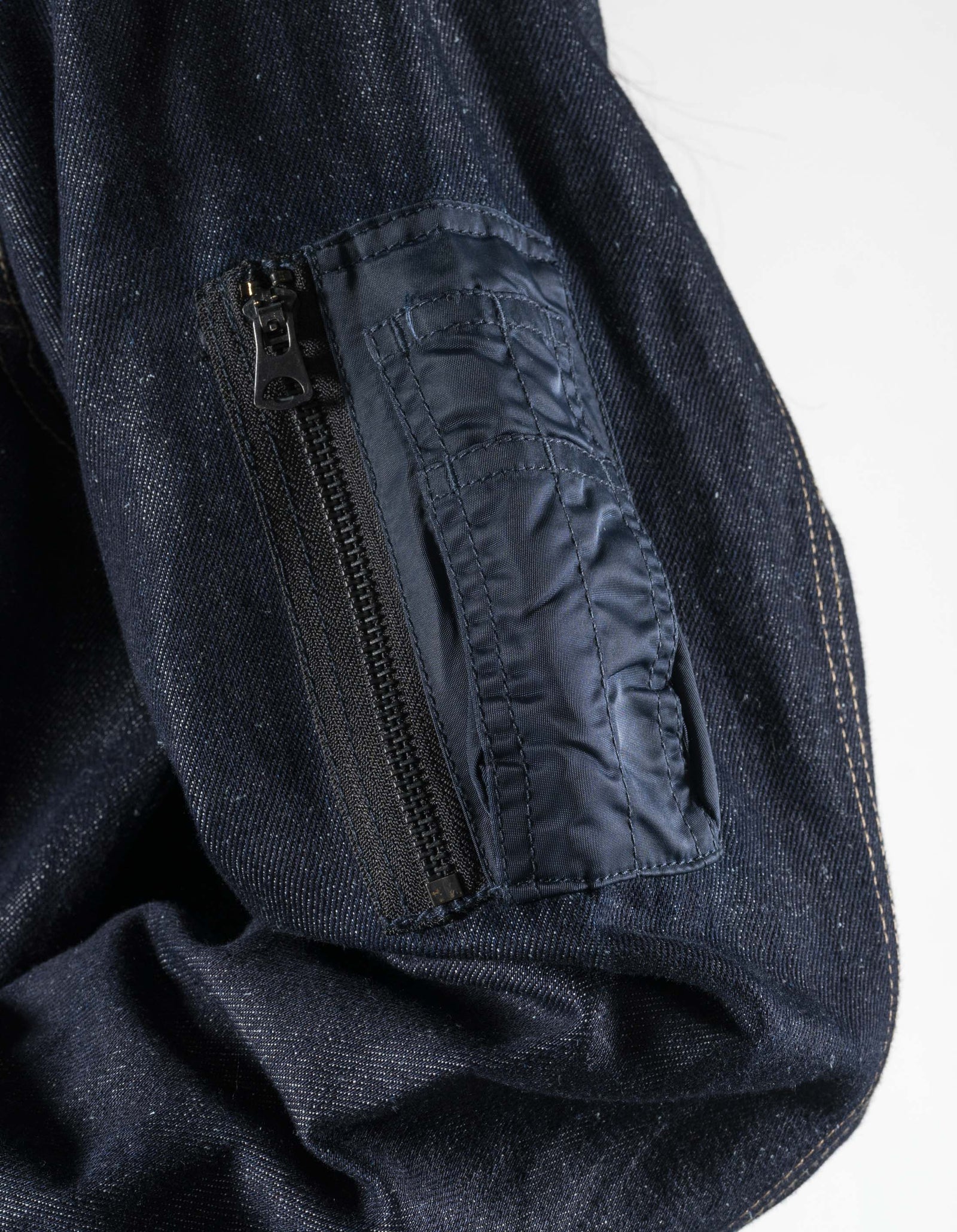 7314 L2-B Hemp Denim Trucker Kimono Indigo