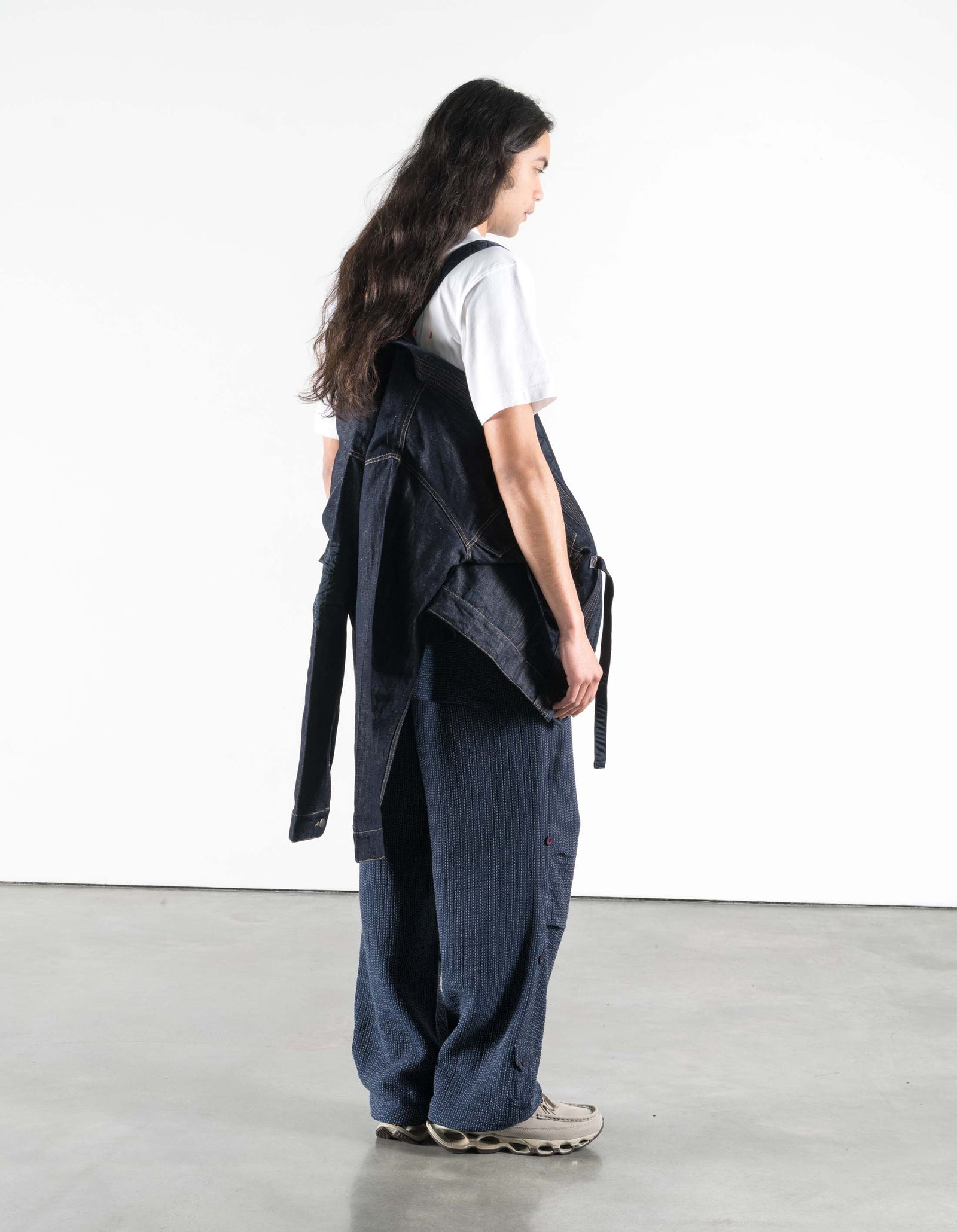 7314 L2-B Hemp Denim Trucker Kimono Indigo