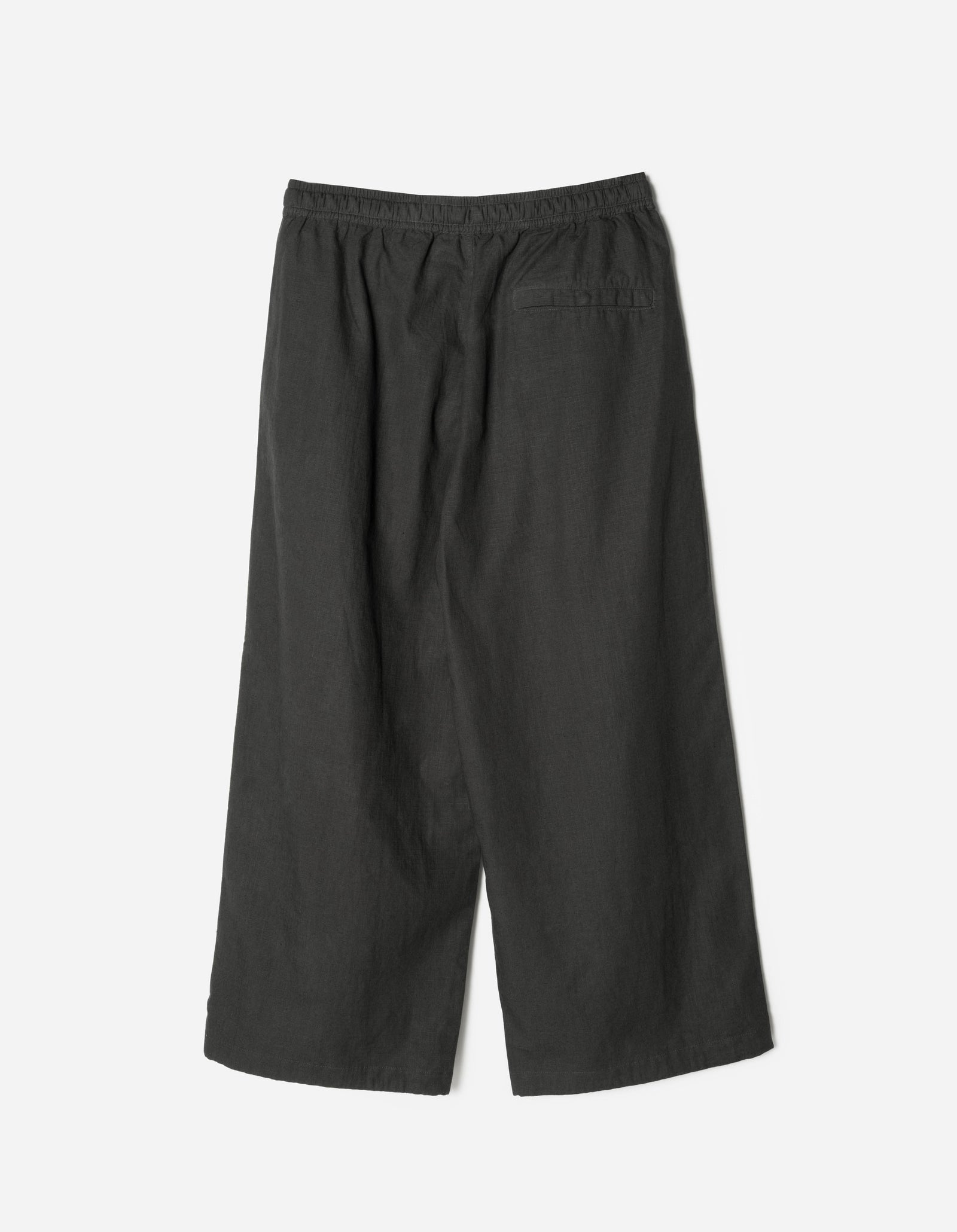 7319 Hemp Ripstop Pleated Trousers Black