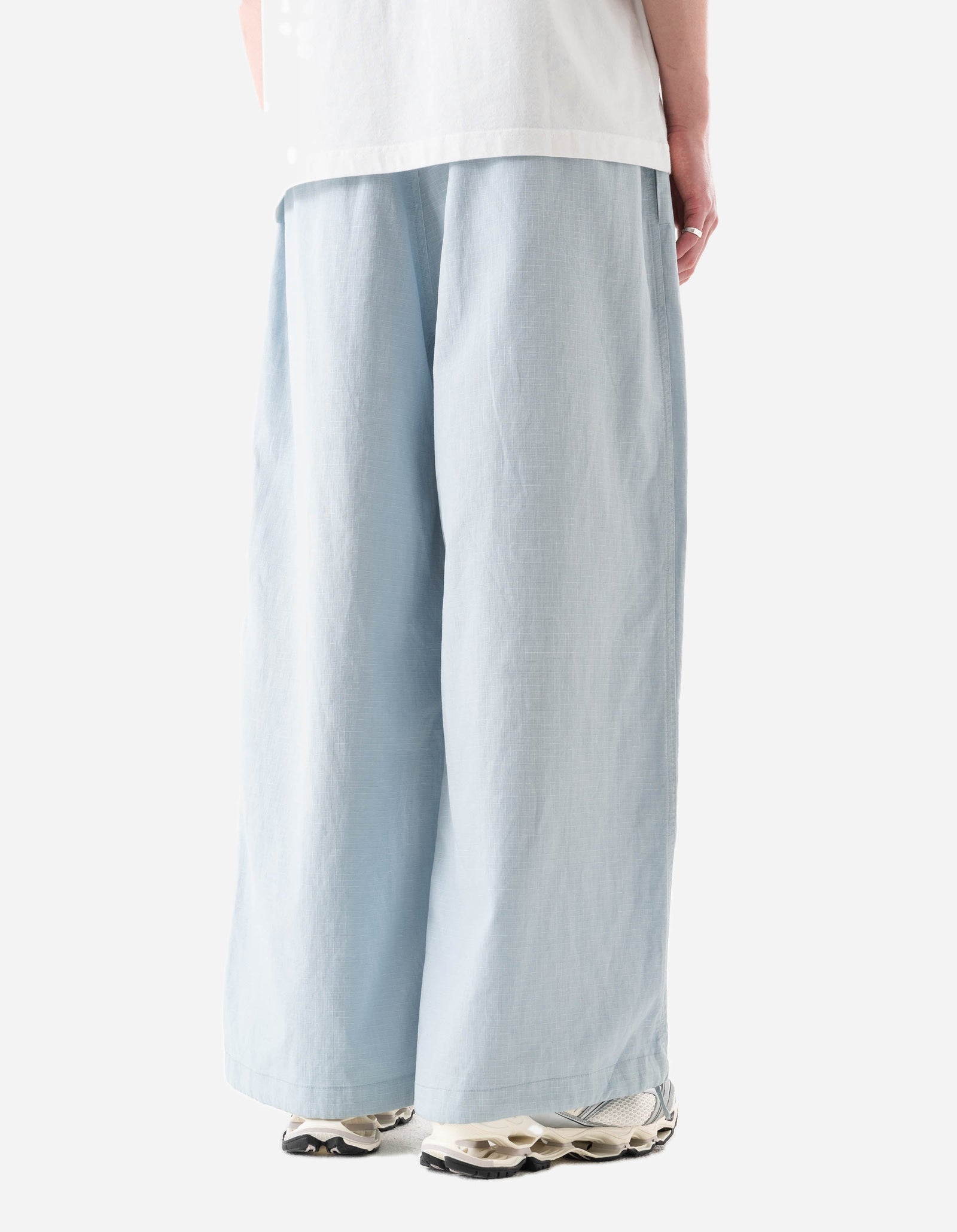 7319 Hemp Ripstop Pleated Trousers Light Blue