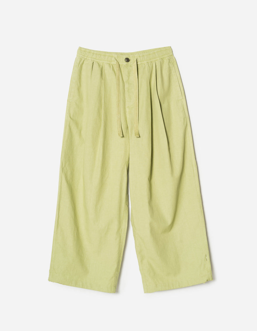 7319 Hemp Ripstop Pleated Trousers Moss Green