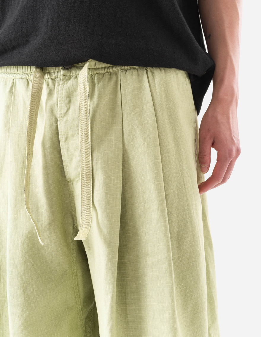 7319 Hemp Ripstop Pleated Trousers Moss Green