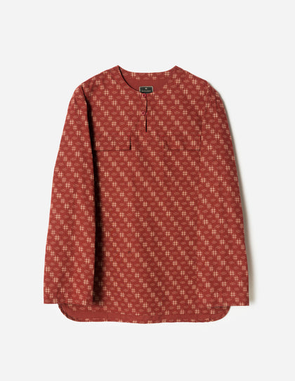 7321 Kasuri Kurta Shirt Aka Red