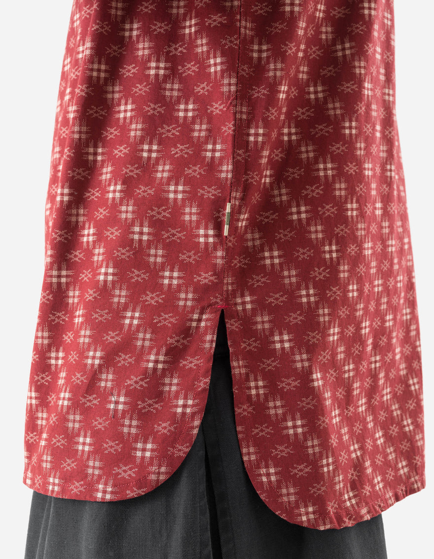 7321 Kasuri Kurta Shirt Aka Red