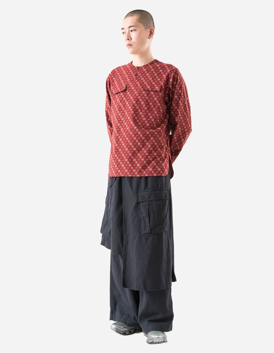 7321 Kasuri Kurta Shirt Aka Red