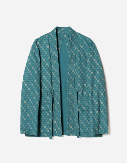 7322 Kasuri Kimono Overshirt Aizome Blue