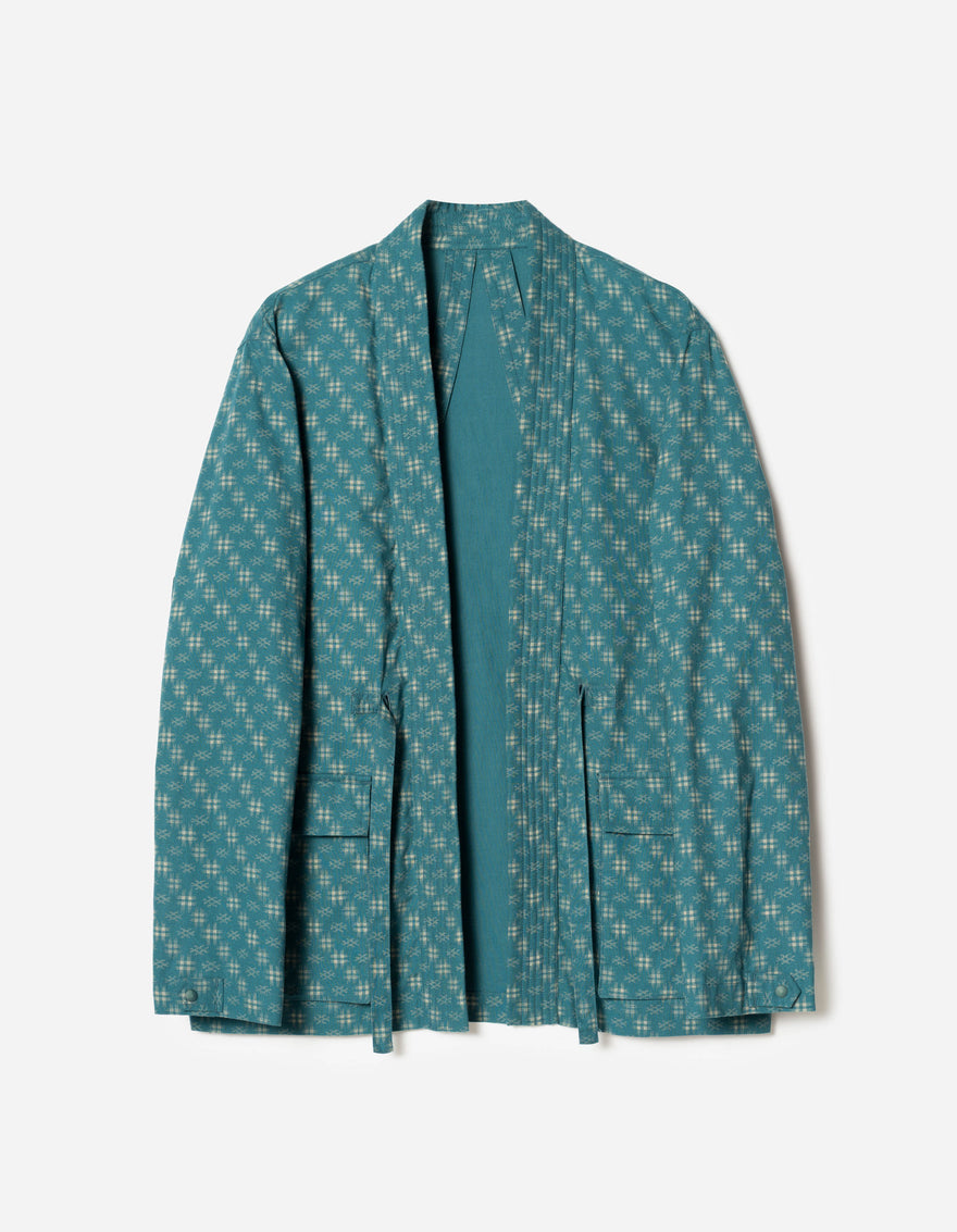 7322 Kasuri Kimono Overshirt Aizome Blue