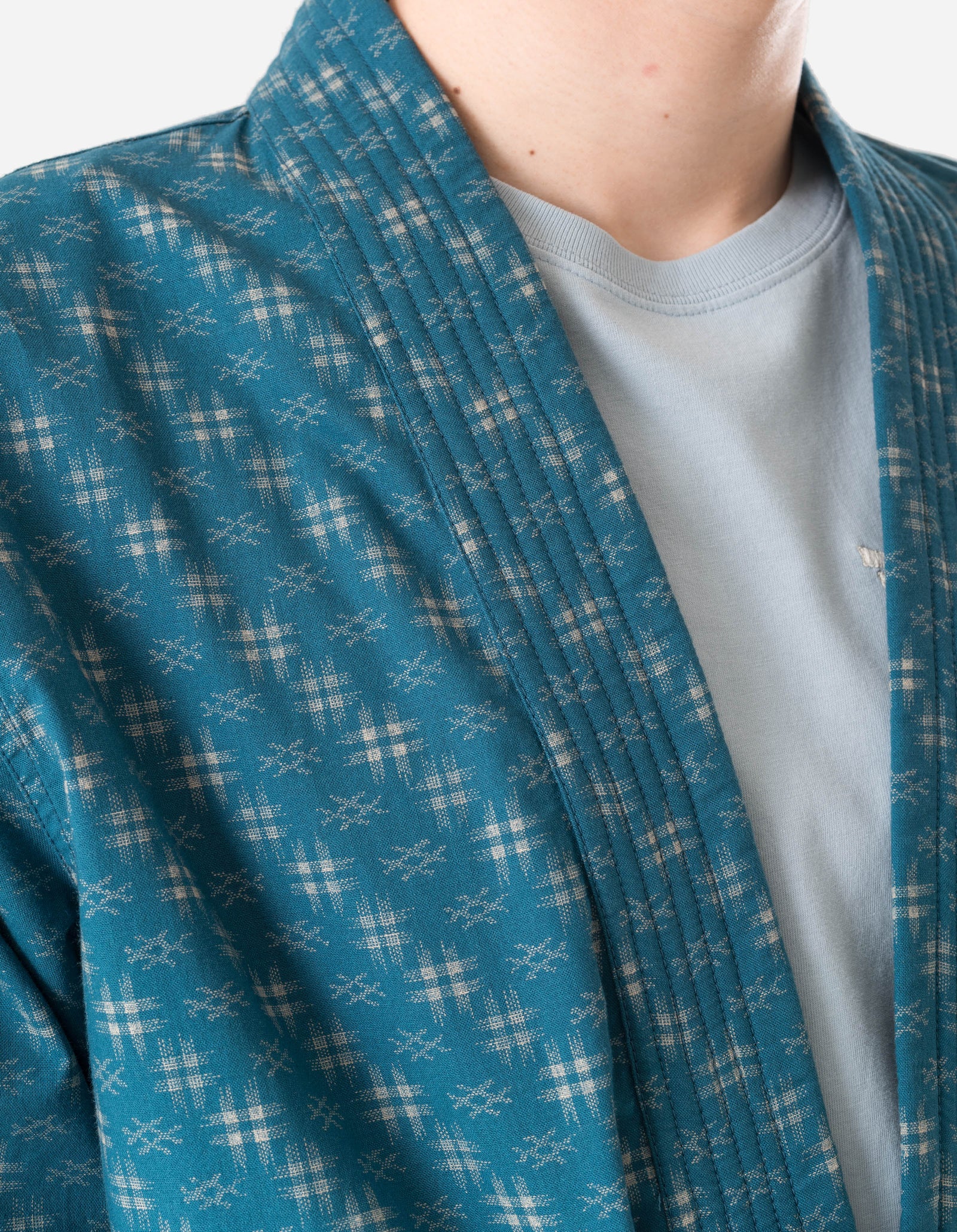 7322 Kasuri Kimono Overshirt Aizome Blue