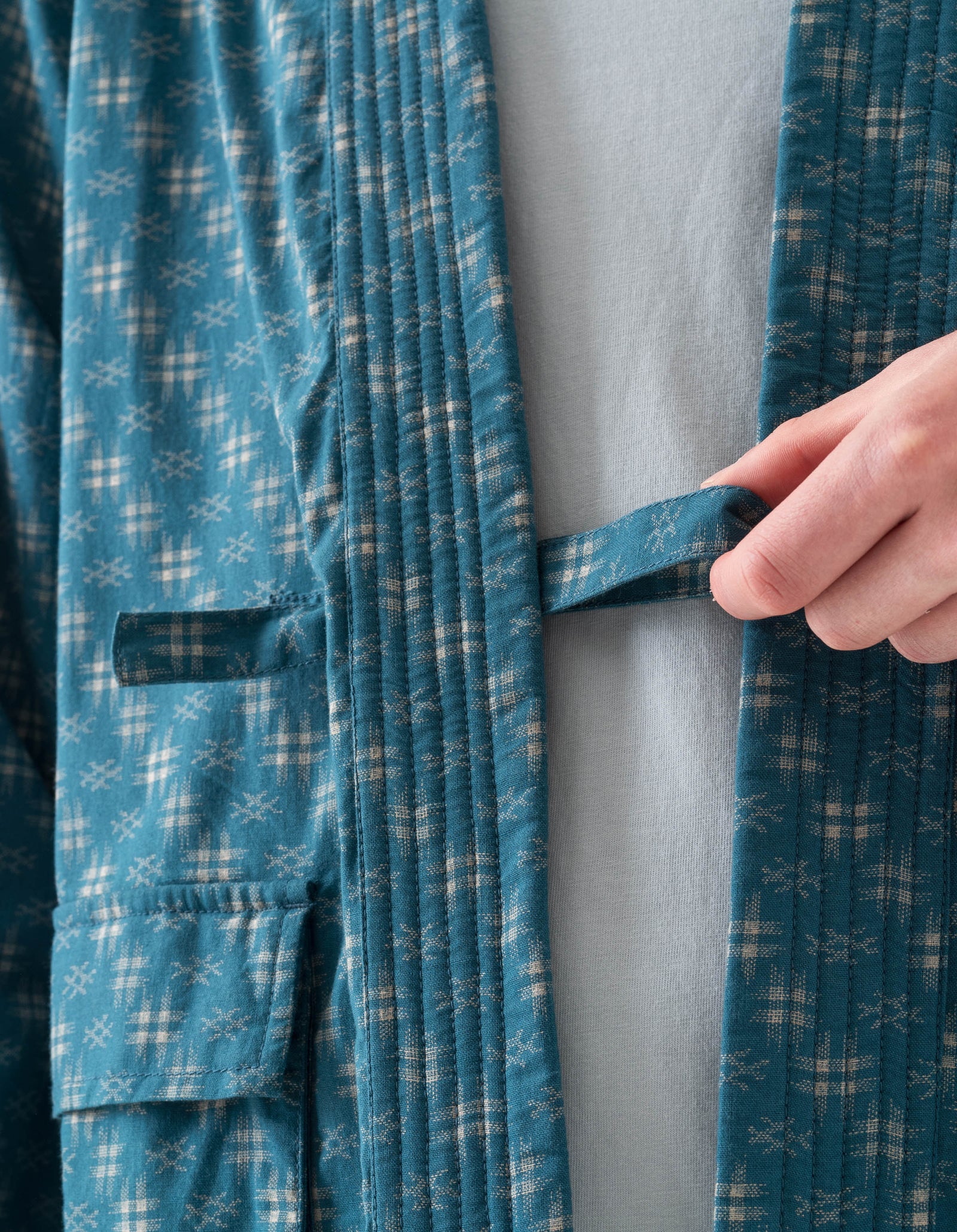 7322 Kasuri Kimono Overshirt Aizome Blue