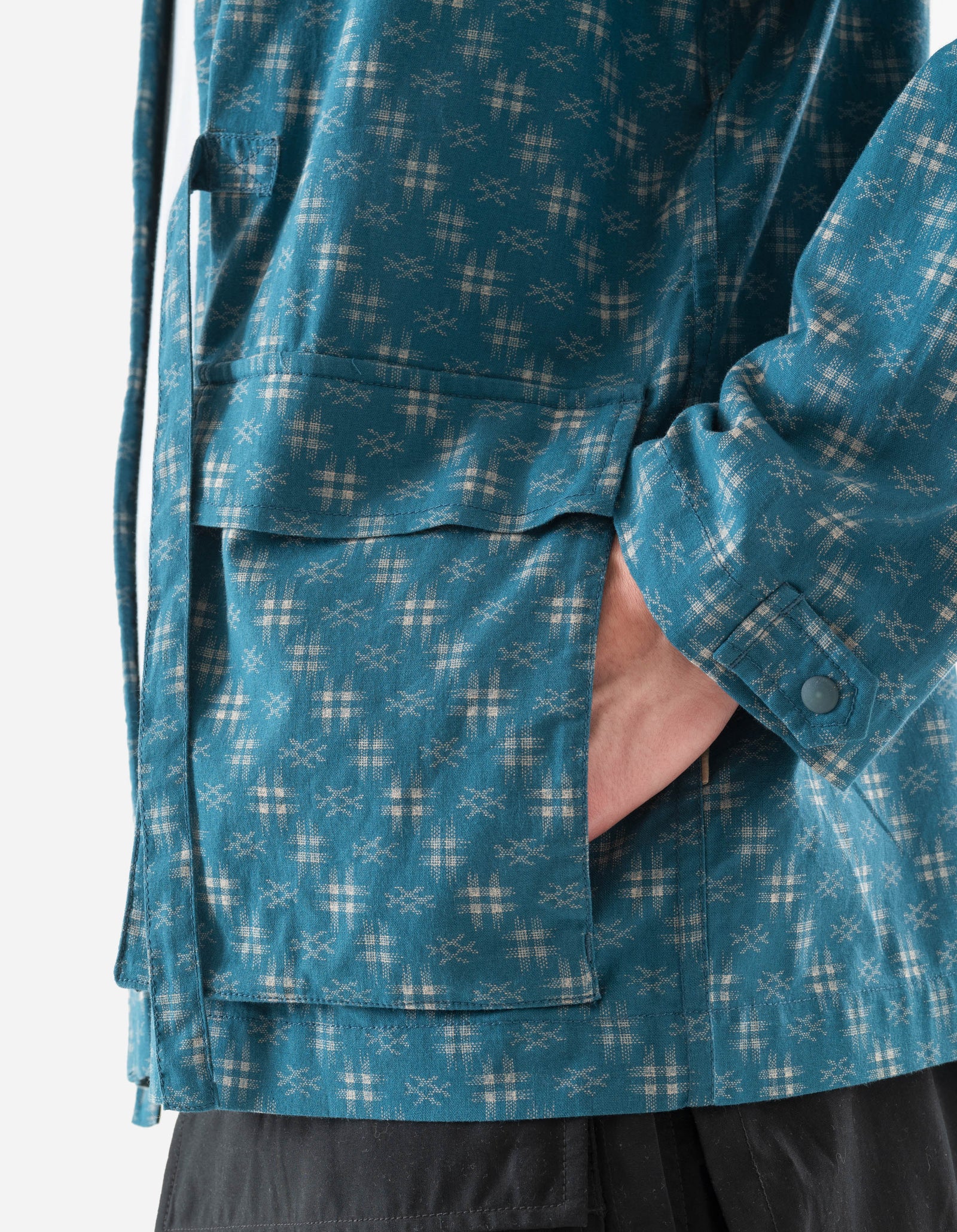 7322 Kasuri Kimono Overshirt Aizome Blue