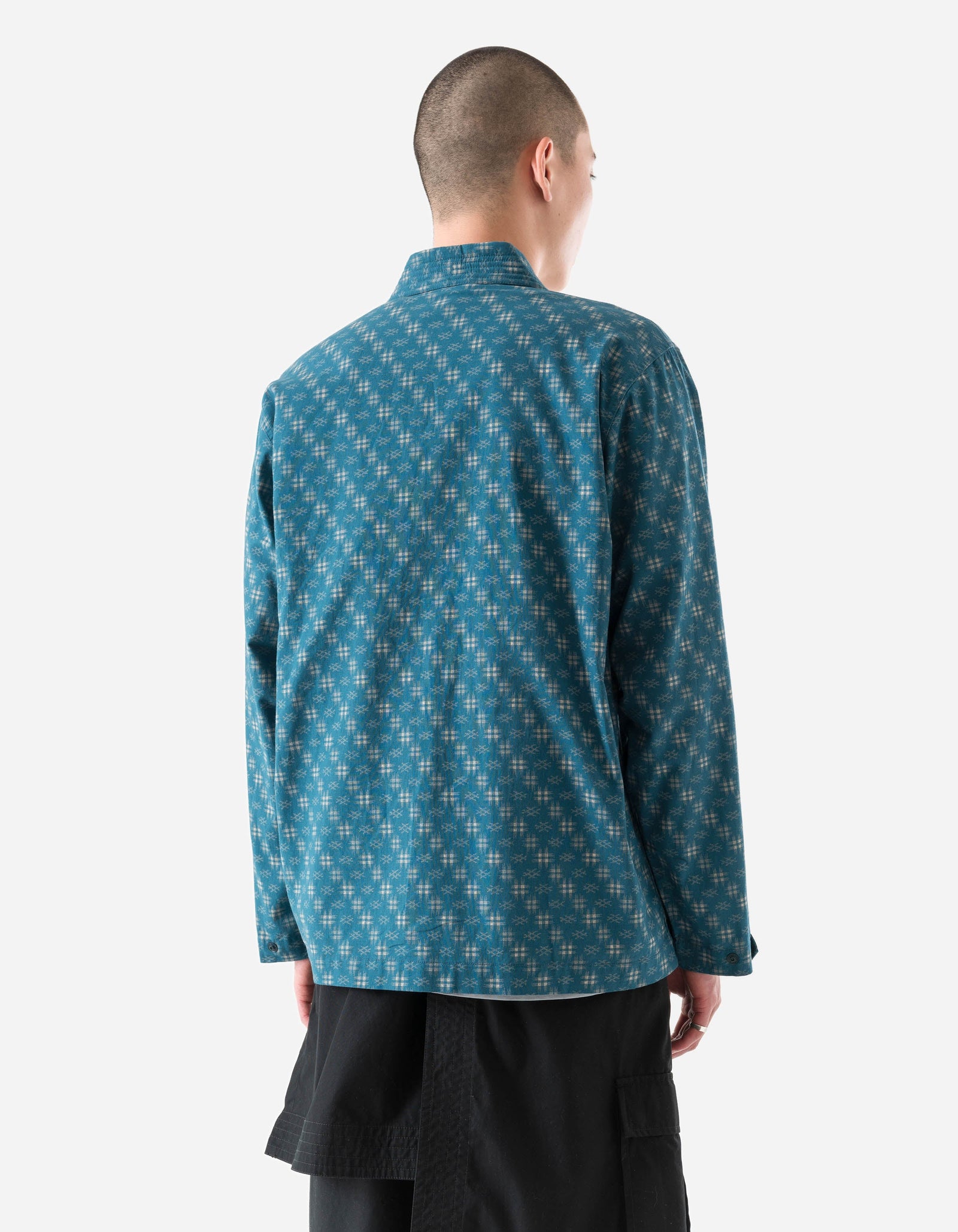 7322 Kasuri Kimono Overshirt Aizome Blue