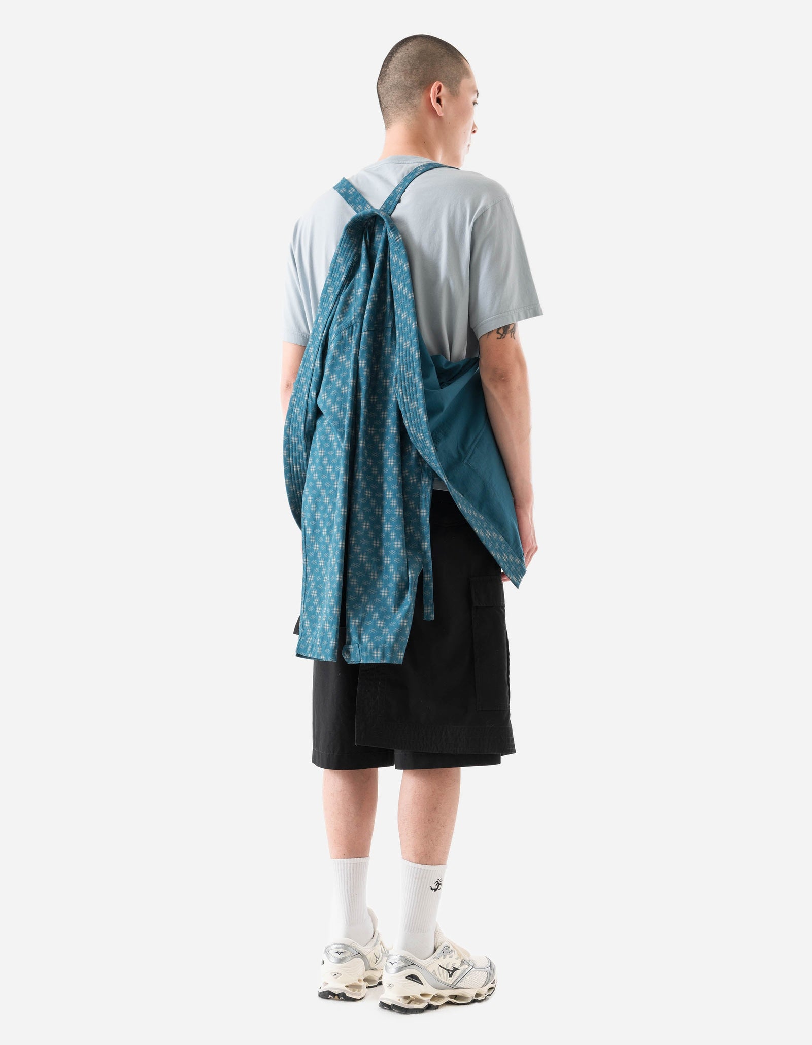 7322 Kasuri Kimono Overshirt Aizome Blue