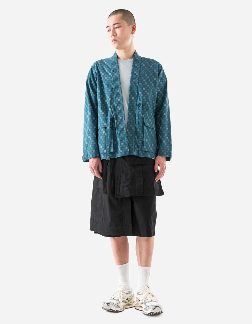 7322 Kasuri Kimono Overshirt Aizome Blue
