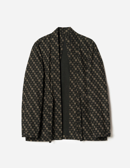 7322 Kasuri Kimono Overshirt Sumi Black