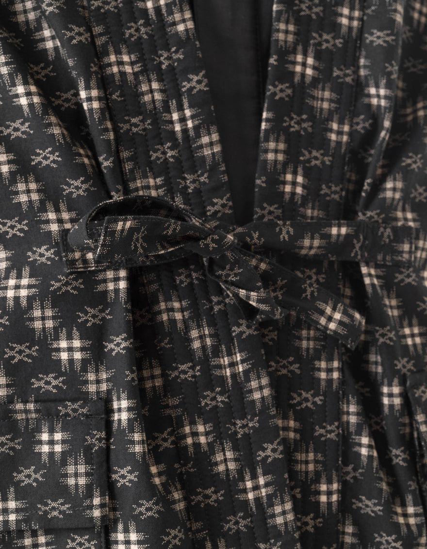 7322 Kasuri Kimono Overshirt Sumi Black