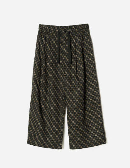 7323 Kasuri Loose Track Pants Sumi Black