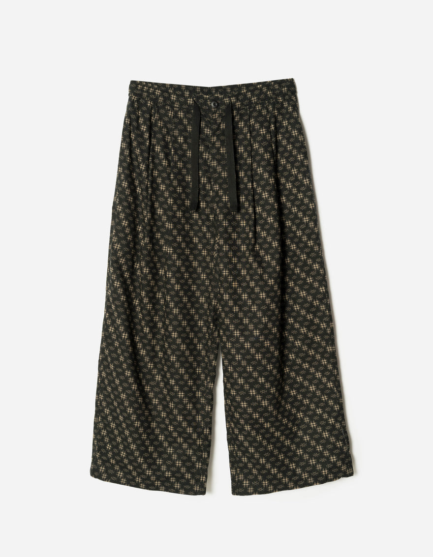 7323 Kasuri Loose Track Pants Sumi Black