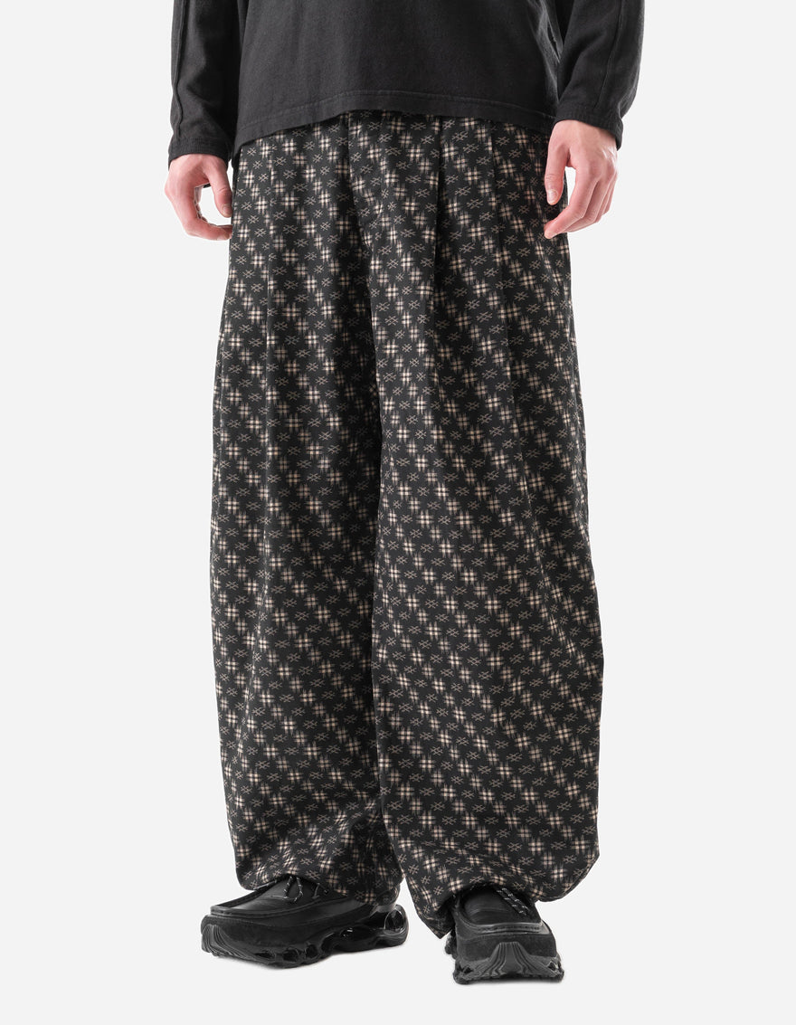 7323 Kasuri Loose Track Pants Sumi Black